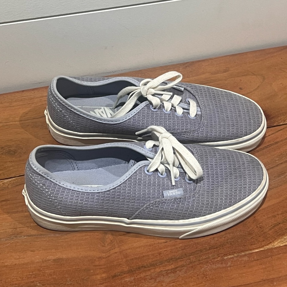 Vans Gray Woven Sneakers with White Accents